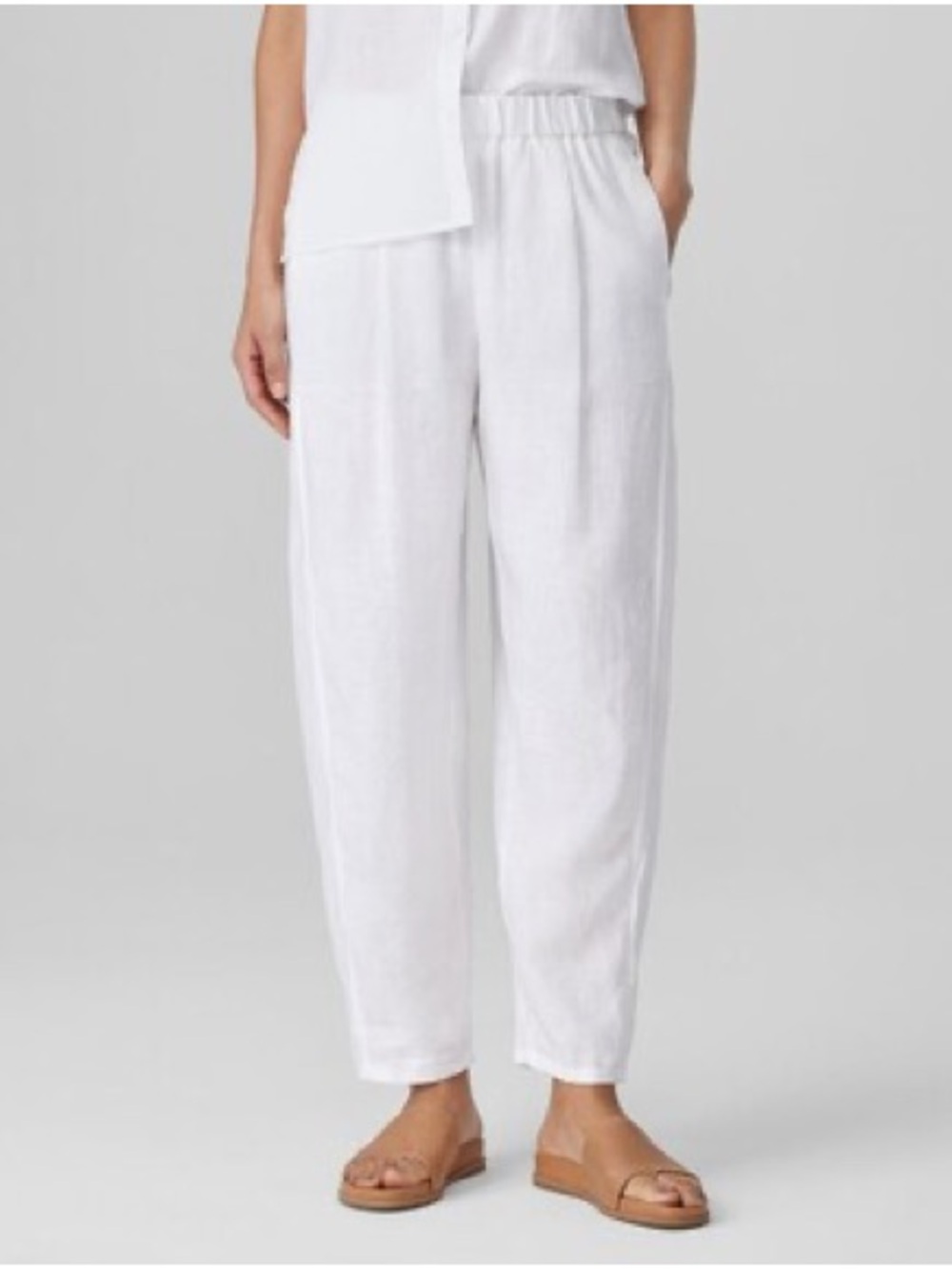 EILEEN FISHER Organic-Linen Pleated Lantern Pants Size S/P